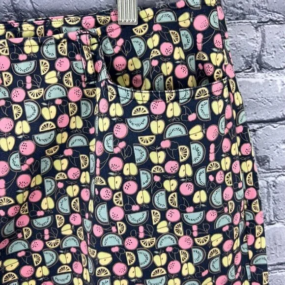 Talbots Cropped Pants With Fruit Slices Pattern Size 18 - Picture 3 of 8
